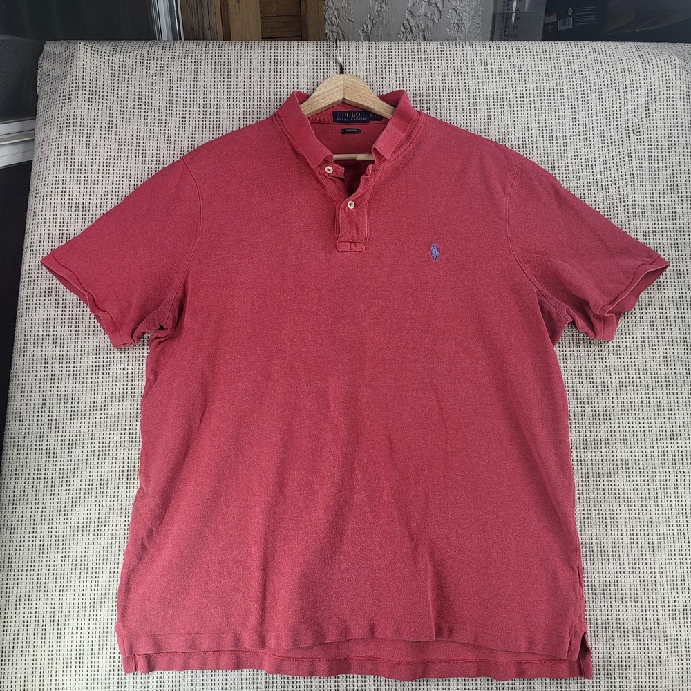 Polo Ralph Lauren Polo Shirt Mens XL Red Classic Fit Short Sleeve Pony Logo